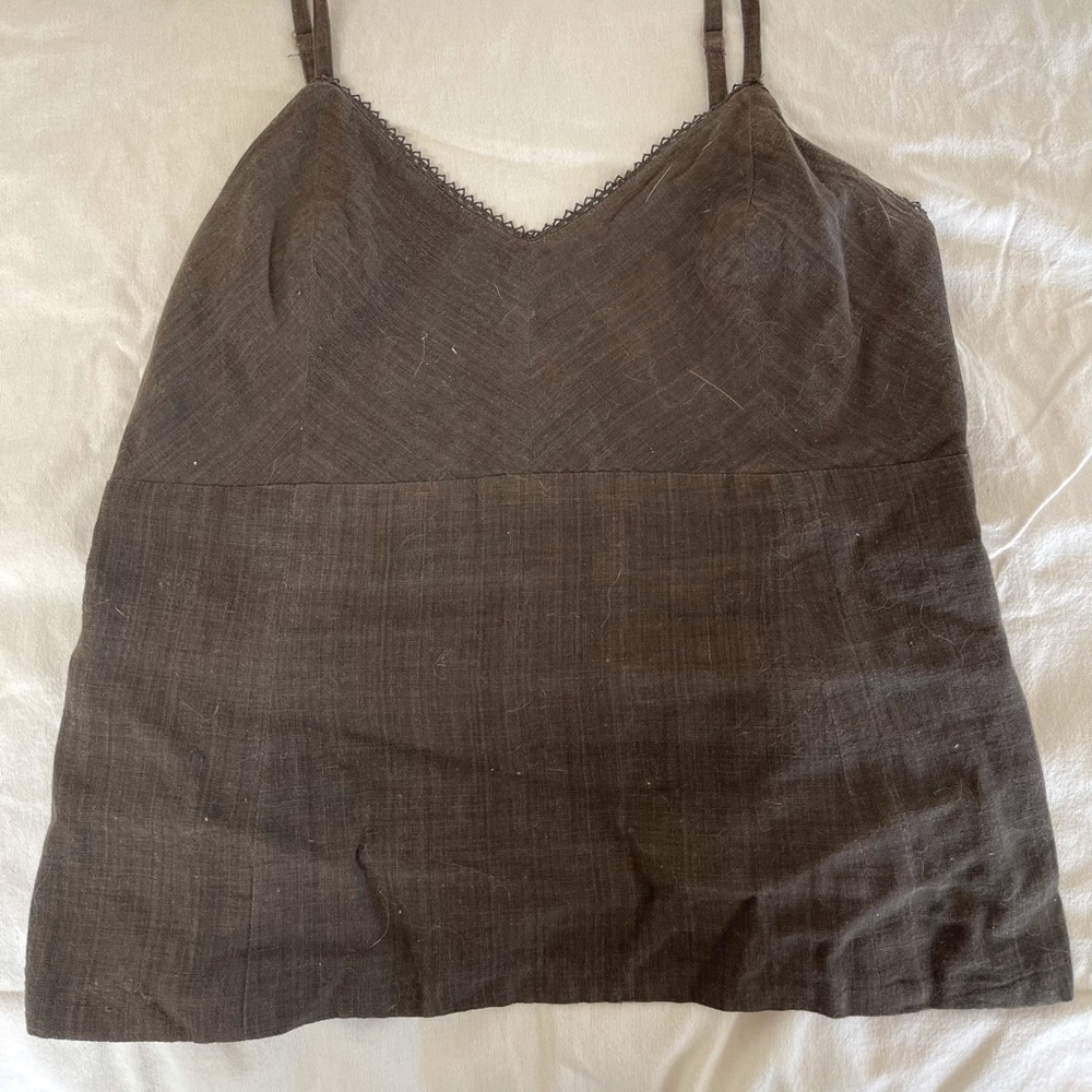 Hippie brown spaghetti strap top
